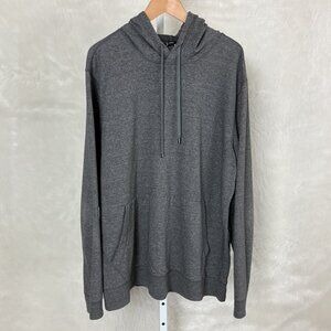 Vince Men's Brown Gray Heather Kangaroo Pocket Hoodie XXL